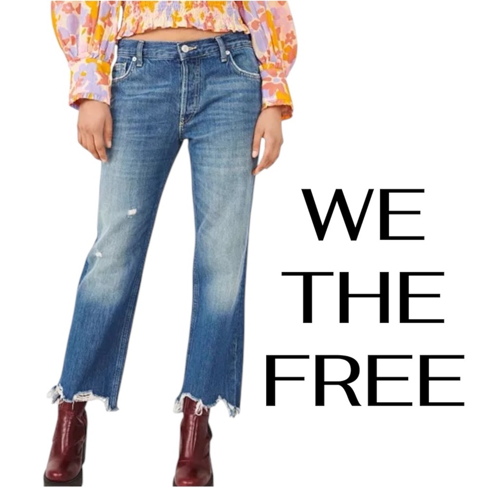 WE THE FREE Maggie Mid Rise Straight | Rare | Distressed Cuff | 27